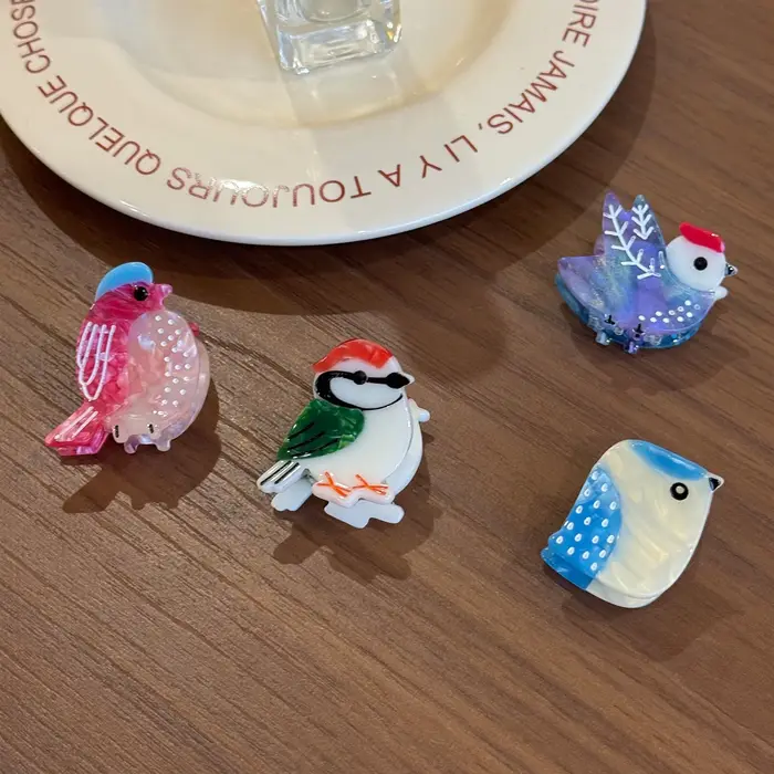 1Pc Mini Pinces à Cheveux en Forme d'Oiseau Mignonnes en Acétate
