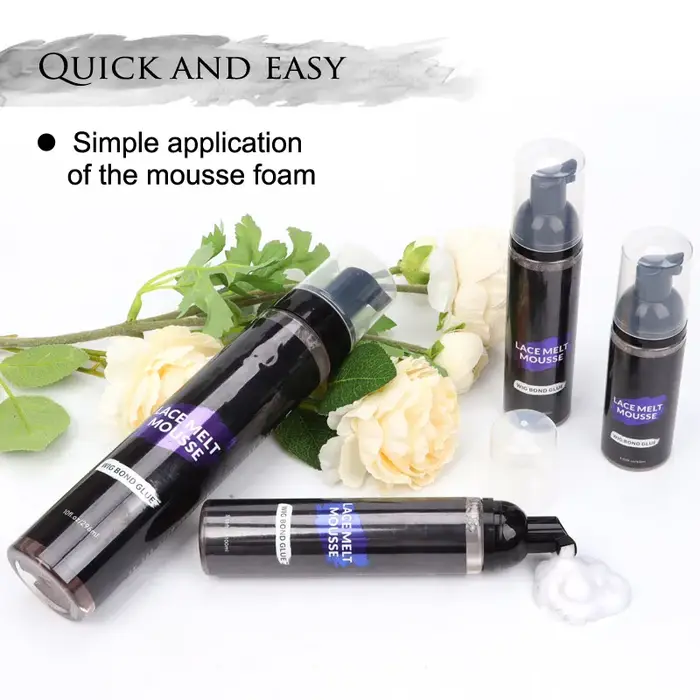Tenue et brillance à l'huile d'olive ronde, ensemble de mousse, colle pour perruque, colle pour dentelle, mousse fondue, 100ml, 3.38oz, outils d'usure pour perruques en dentelle, 100ml