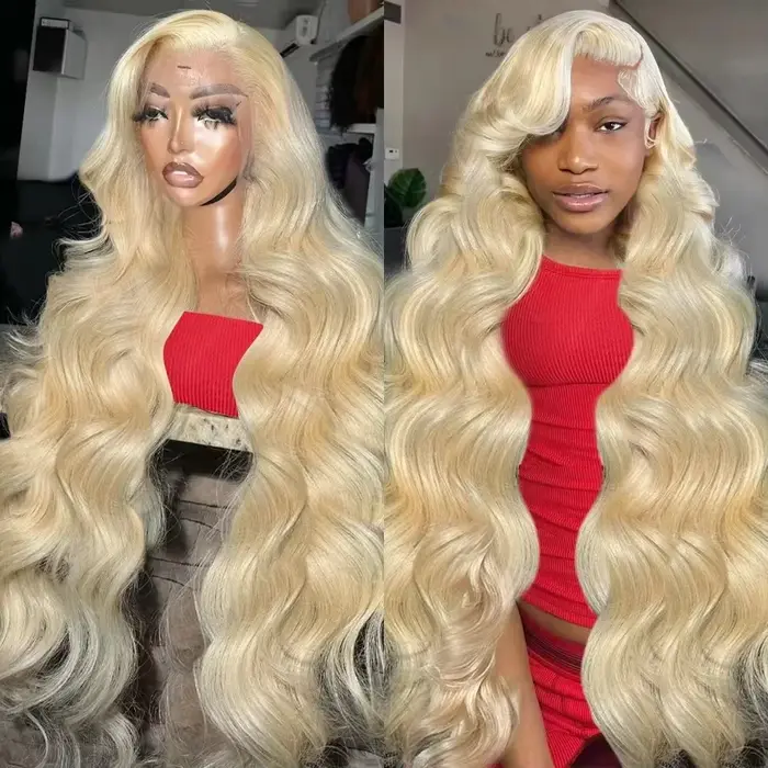 613 miel blond 13x6 HD Transparent vague de corps dentelle frontale perruque de cheveux humains coul