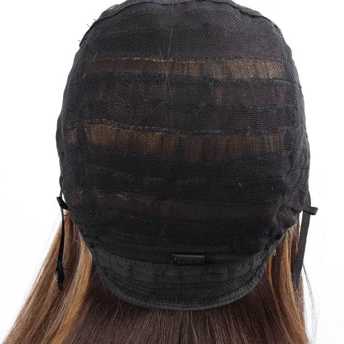Sophia-Perruque Synthétique Droite en U pour Femme, Cheveux Raides Blonds Noirs, Perruque à Reflets, # P4/27
