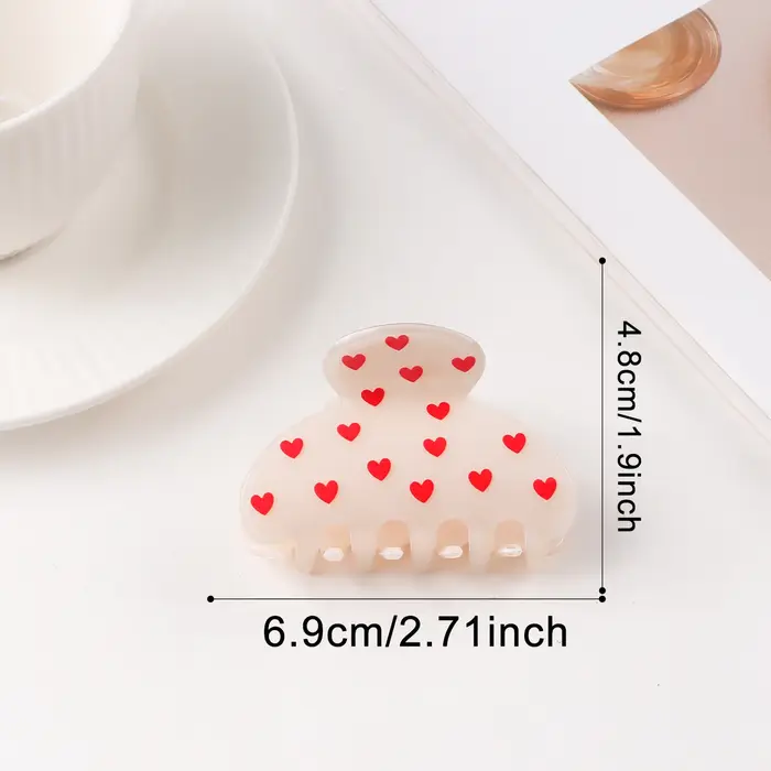 Pince à cheveux cœur Saint-Valentin pour femme, élégante, antidérapante, style Kawaii, pour chignon,