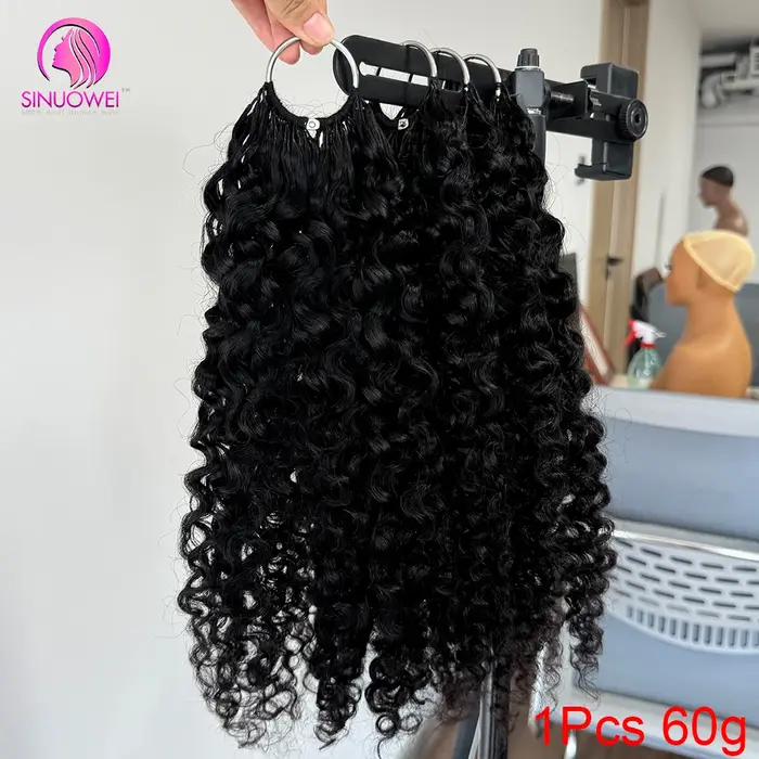 Extensions de cheveux bouclés en plumes birmanes couleur noir naturel 12A