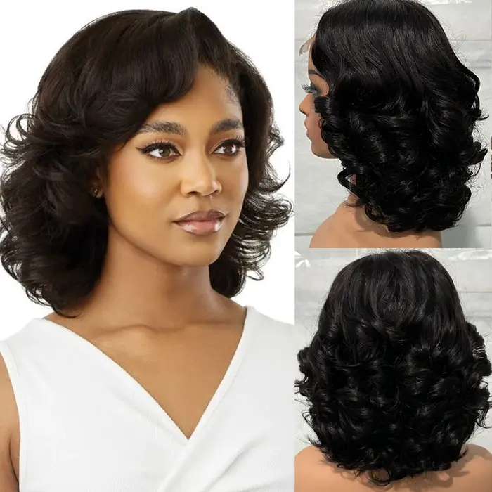 100% malaisie cheveux 250 densité Double dessiné P4 27 Ombre mettre en évidence vague rebondissante porter et Go 5x5