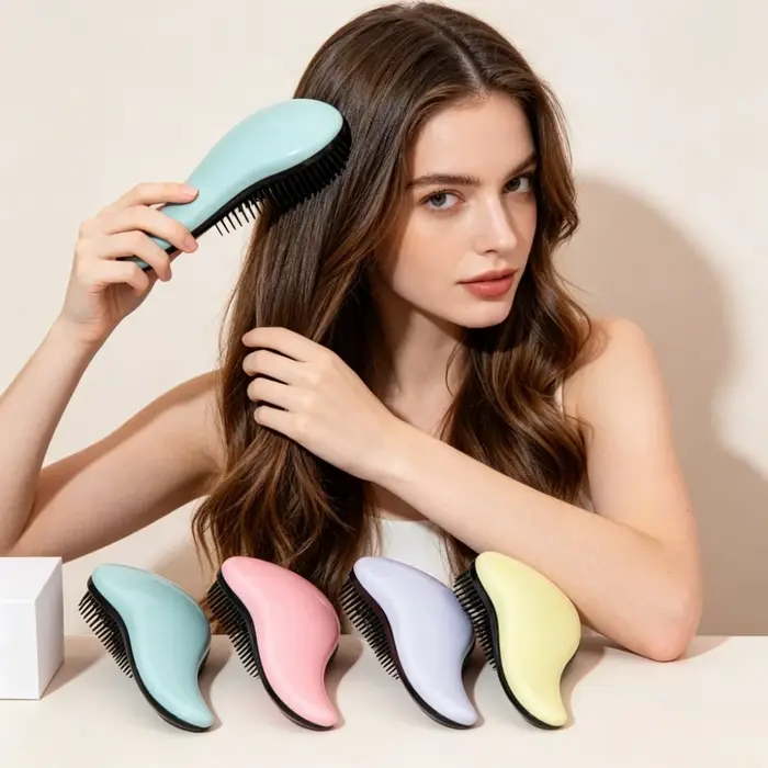 Brosse démêlante antistatique massante