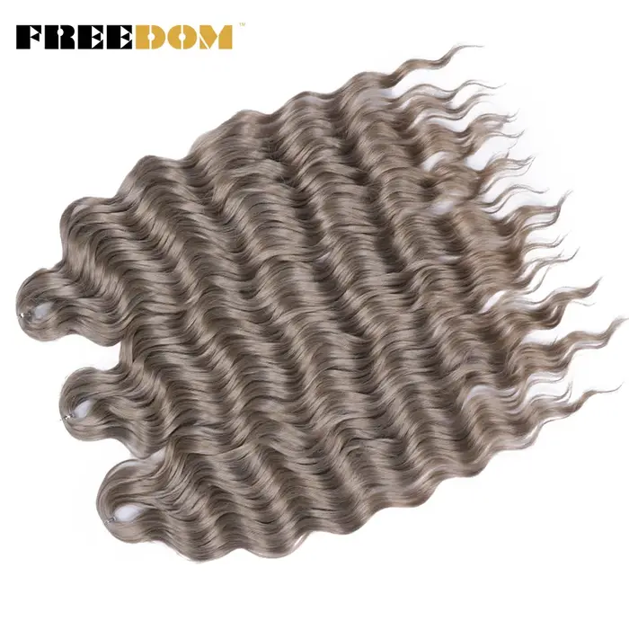 FREEDOM Extensions de cheveux tressés synthétiques ondulés profonds 24 pouces longs