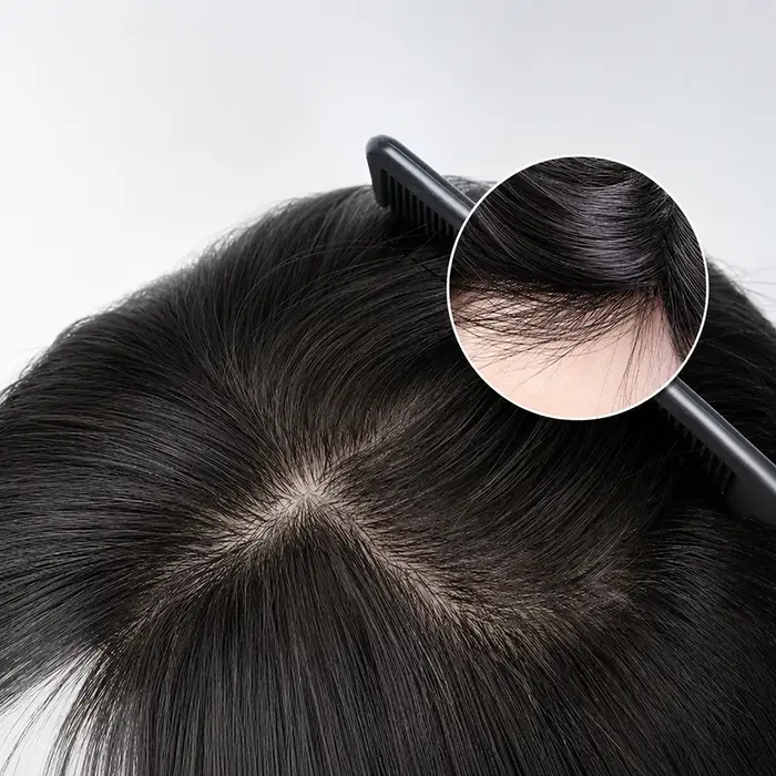Perruque Bobo à franges en cheveux humains 100% sans colle