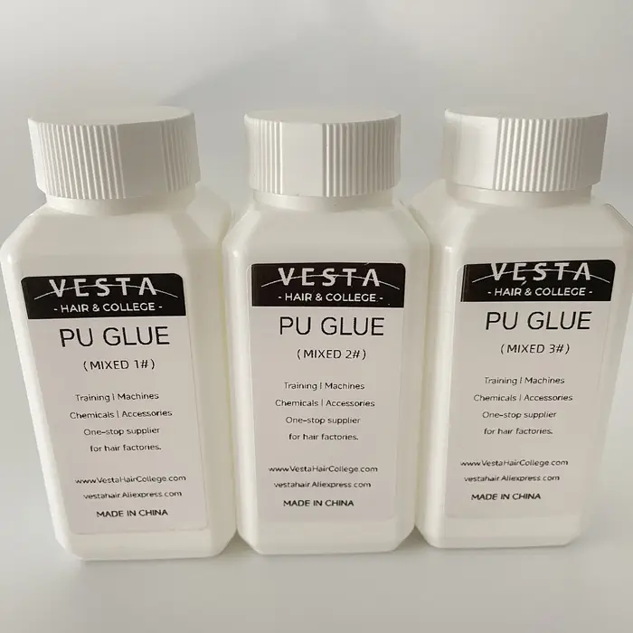 Mini Bouteille de Colle Pu Mixte pour Extension de Cheveux, Ruban Adhésif, Toupet Topper