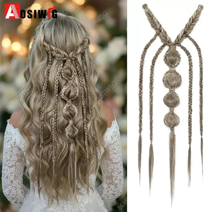 Extensions de cheveux synthétiques tissées à la main Bohemia