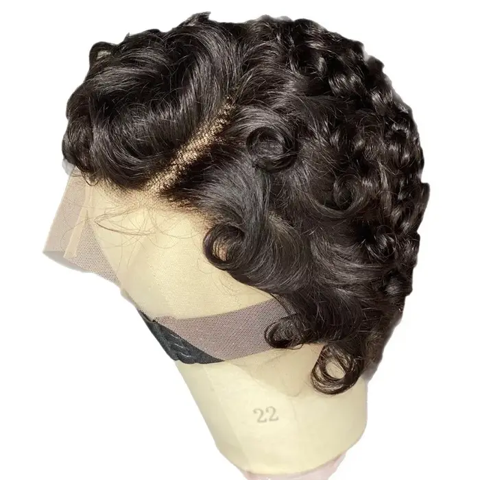 Perruque Lace Front 13x4 de Haute Qualité, Bouclée, Couleur Naturelle # Perruque en cheveux humains 