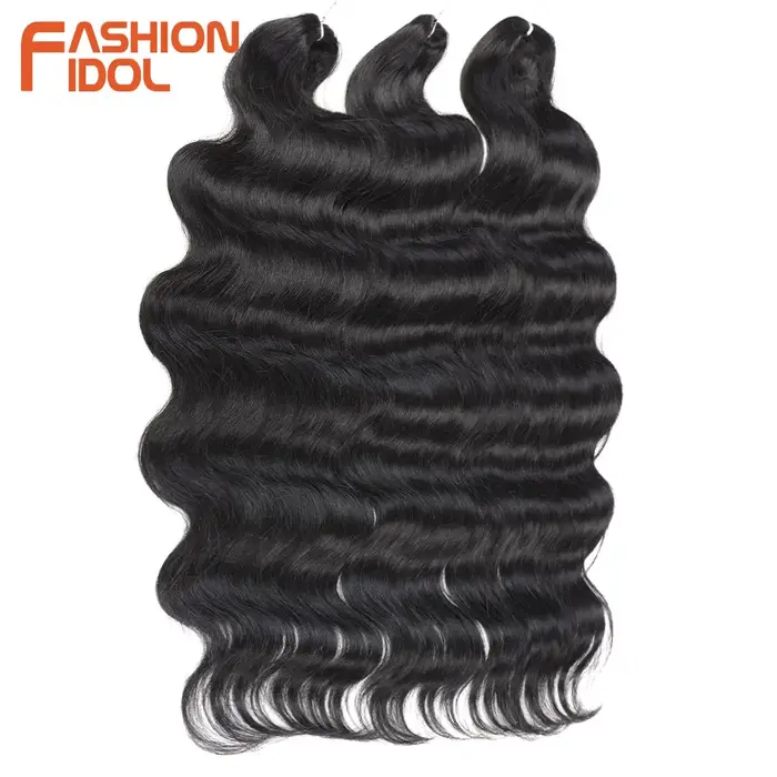 FASHION IDOL 24 pouces vague de corps Crochet tresses cheveux fibres synthétiques armure