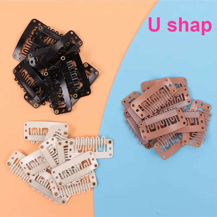 Clips de perruque pour Extensions de cheveux 3.2cm 9 dents pinces