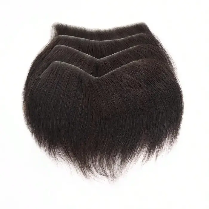 Fronte délié toupet pour hommes haute densité peau de cheveux humains PU