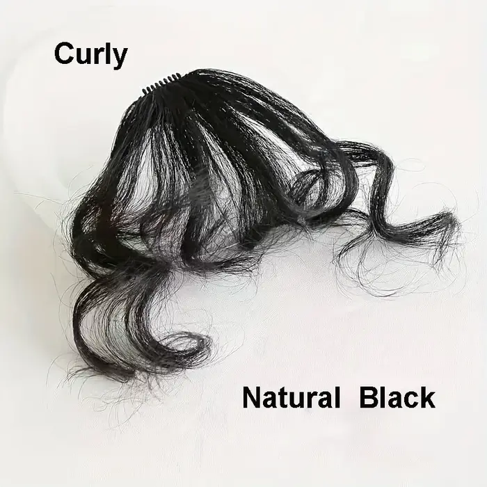 Sunslymei faux synthétique bouclés Air frange Clip-In Extension de cheveux frange faux postiche émou