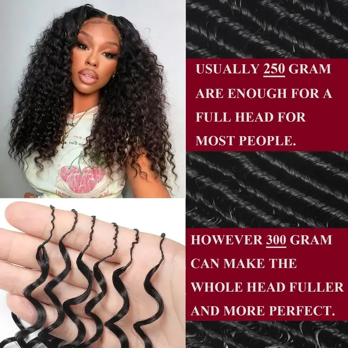 Extensions de cheveux au crochet 12A Deep Wave sans nœuds pré-séparées, mèches de cheveux humains Wa