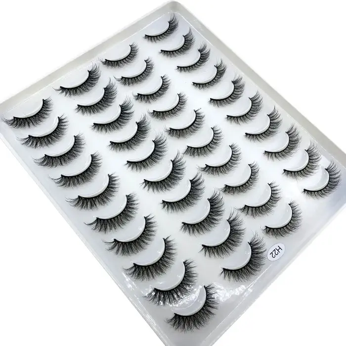 Faux-cils 3D en faux vison, 20 paires, naturels, dramatiques, moelleux, doux, contaminants, volume c