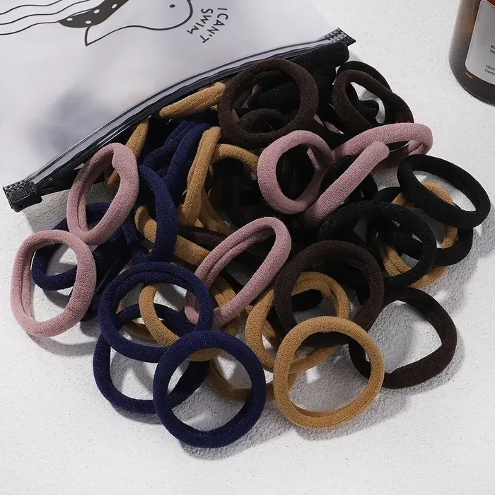 Artificiel astiques à cheveux de couleurs mélangées pour femmes et filles, attaches basiques, bande 