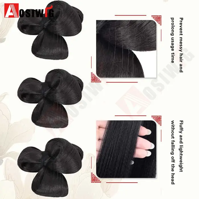 Perruque de chignon synthétique de coiffure de mariée