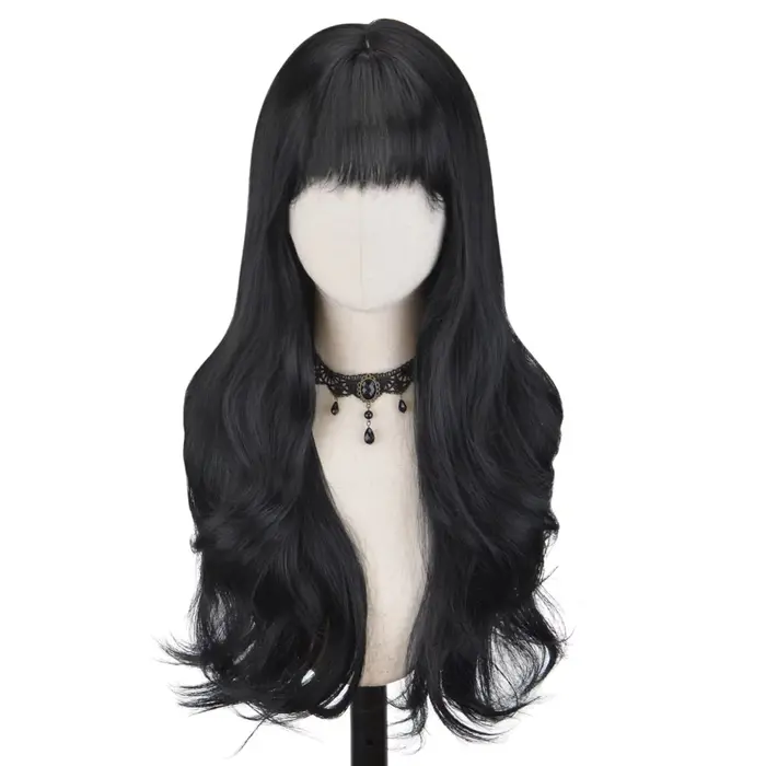Perruque synthétique de 26 pouces avec grand style ondulé pour cosplay d'Halloween