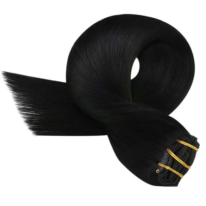 Moresoo pince dans les Extensions de cheveux 100% réel Remy cheveux humains brésilien soyeux Extensi