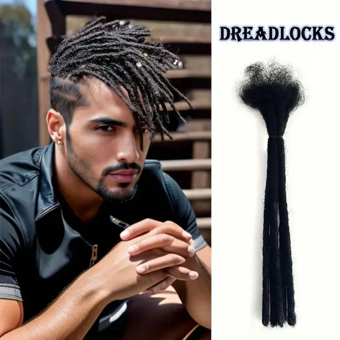 6-12 poucesDreadlocks Extensions synthétiques dreads cheveux Reggae Hip-hop synthétique Afro crépus Style Locs