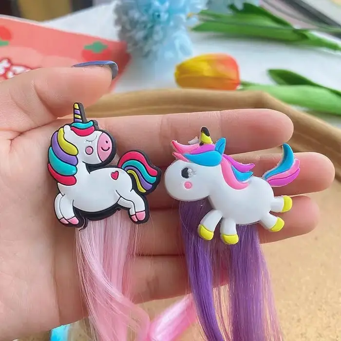 Perruques Queue de Cheval Colorée pour Fille