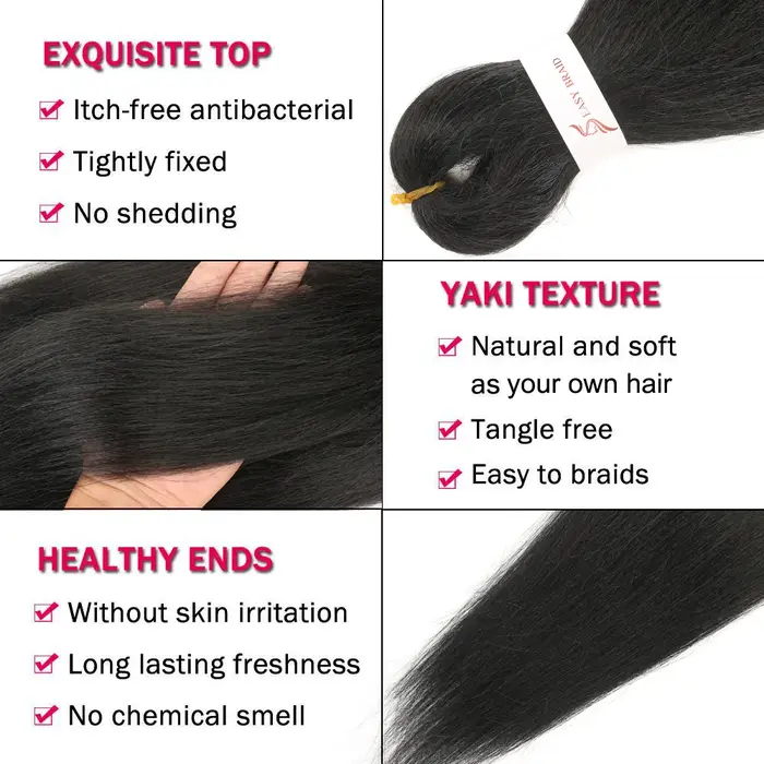 8 paquets de cheveux tressés pré-étirés 30 pouces/26 pouces/20 pouces Extensions