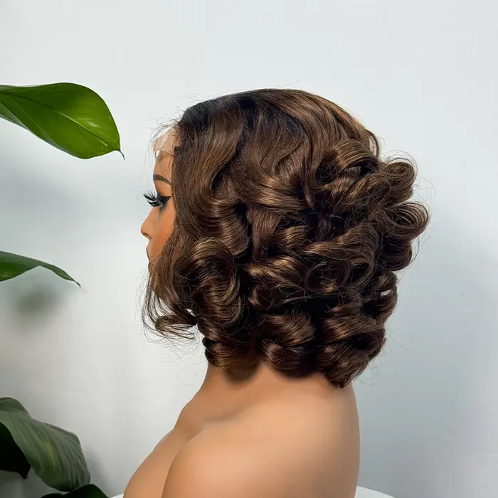 330% Demnsity 5x5 dentelle lâche rebondissant perruques de cheveux humains