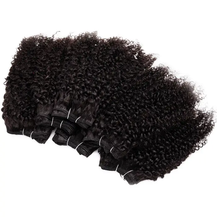 Mèches brésiliennes naturelles crépues bouclées, Double tirage, Extensions de cheveux vierges 100% n