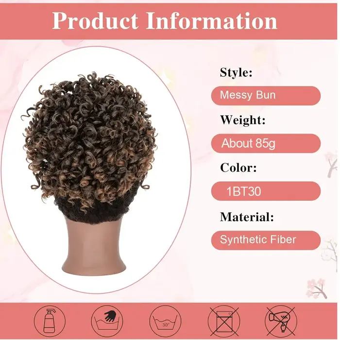 Benehair – queue de cheval synthétique avec cordon de serrage pour femmes, postiche Afro courte bouffante de 8 pouces, postiche crépue bouclée avec peignes stables