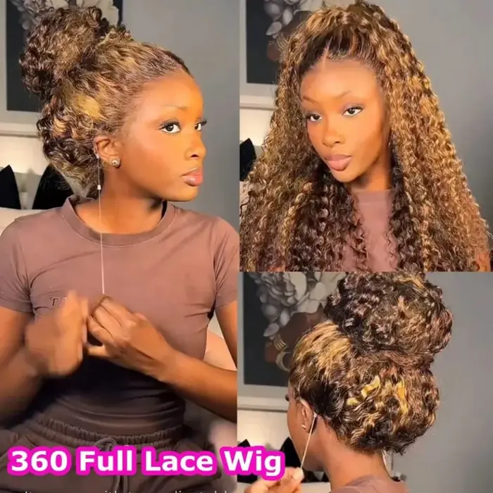 Perruque 360 Full Lace en Cheveux Humains Pré-Pluckée HD Densité 250
