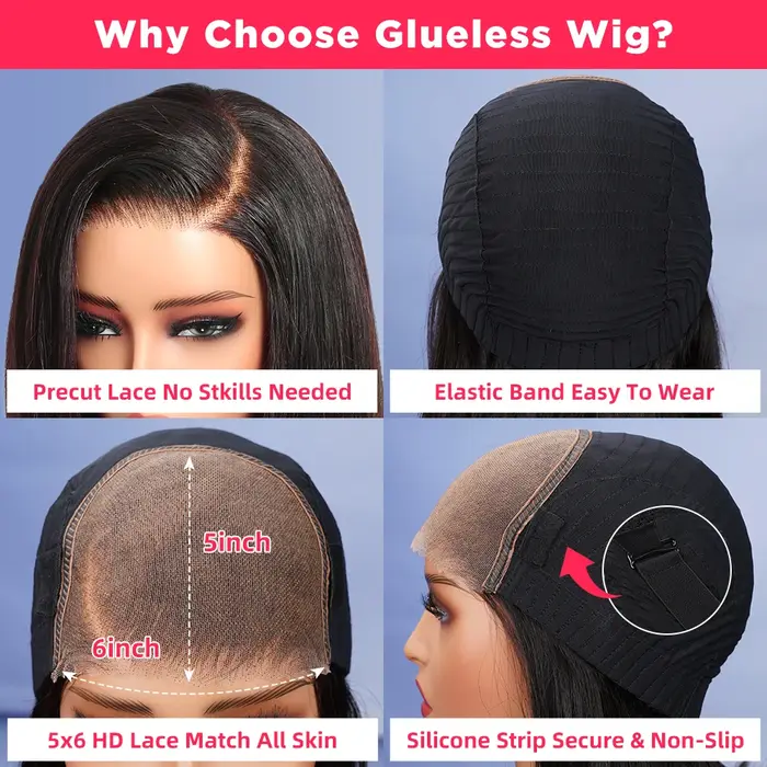 Perruque Lace Frontal Wig naturelle sans colle