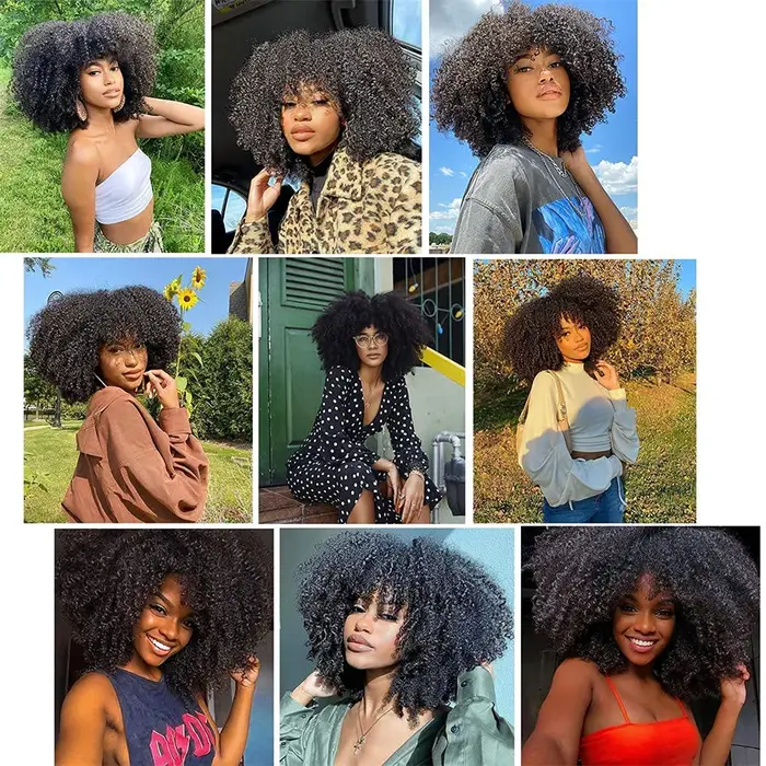 Tissage en lot brésilien naturel Remy crépu bouclé