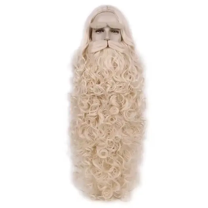 Perruque de cheveux de noël + ensemble de barbe