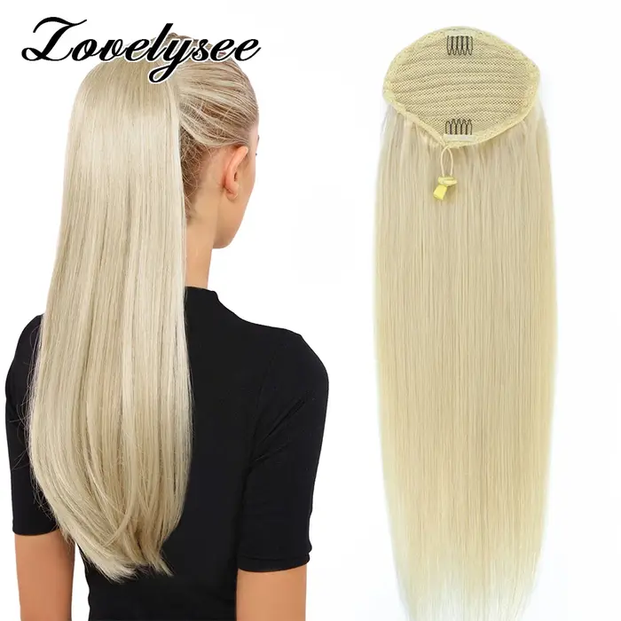 Cordon queue de cheval Extensions de cheveux humains 120G 160G droite Remy cheveux humains Blonde qu