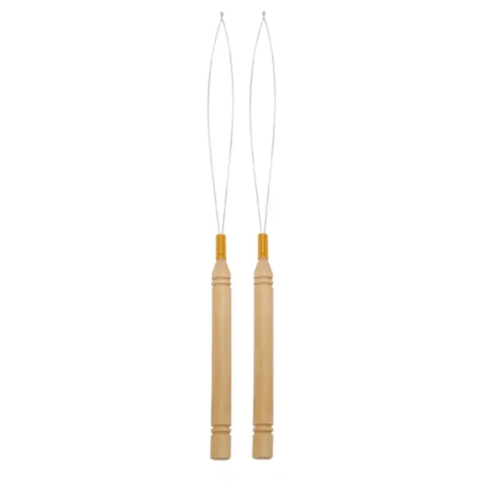 2/6/12 pièces Outils pour extensions de cheveux à micro-anneaux : Aiguille à boucler, Aiguille à tir