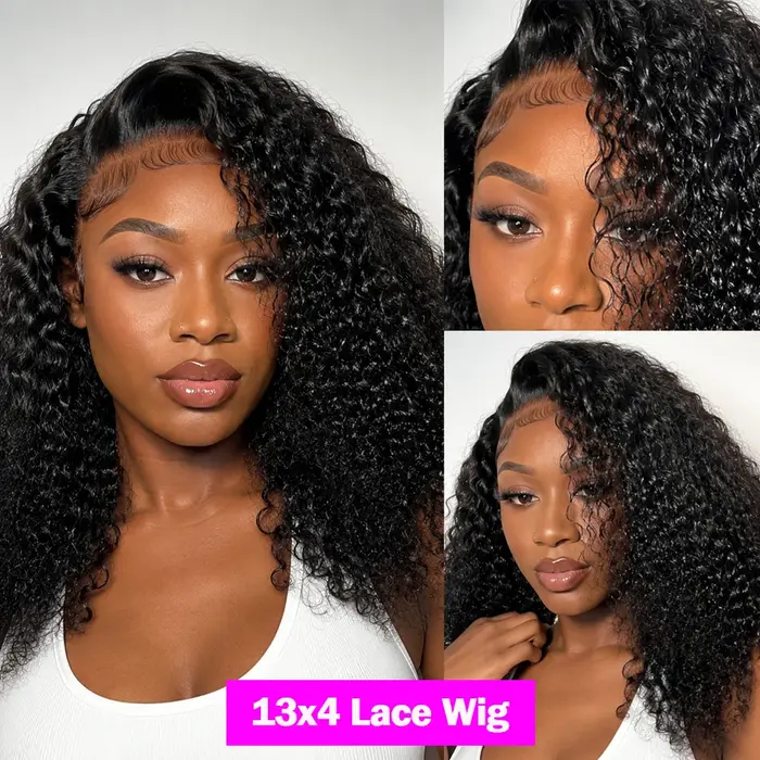 Perruques Courtes Bob Bouclées Effet Mouillé 13x4 Lace Front Cheveux Humains Brésiliens Deep Wave 13x6 Full HD