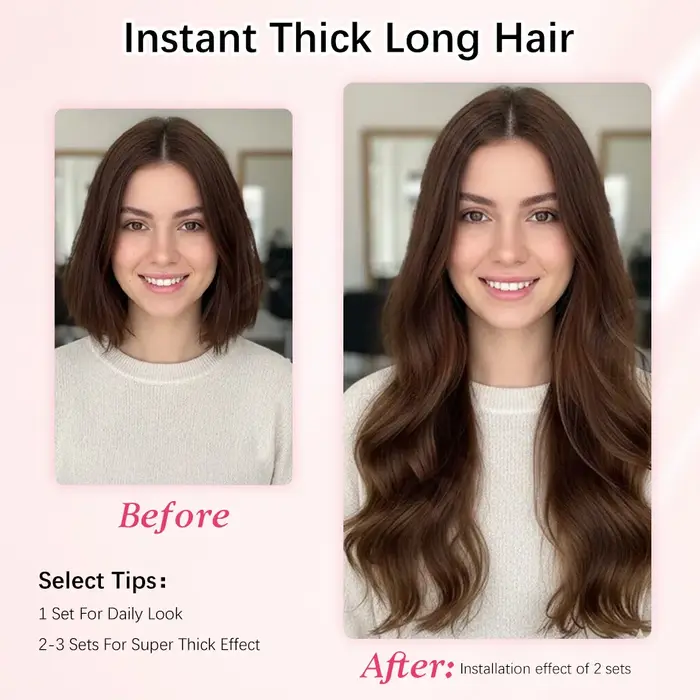 Extensions de cheveux humains lisses à clipser, 7 pièces/ensemble, pour tête entière, style brésilien, 85/120 grammes, extensions à clipser pour femmes