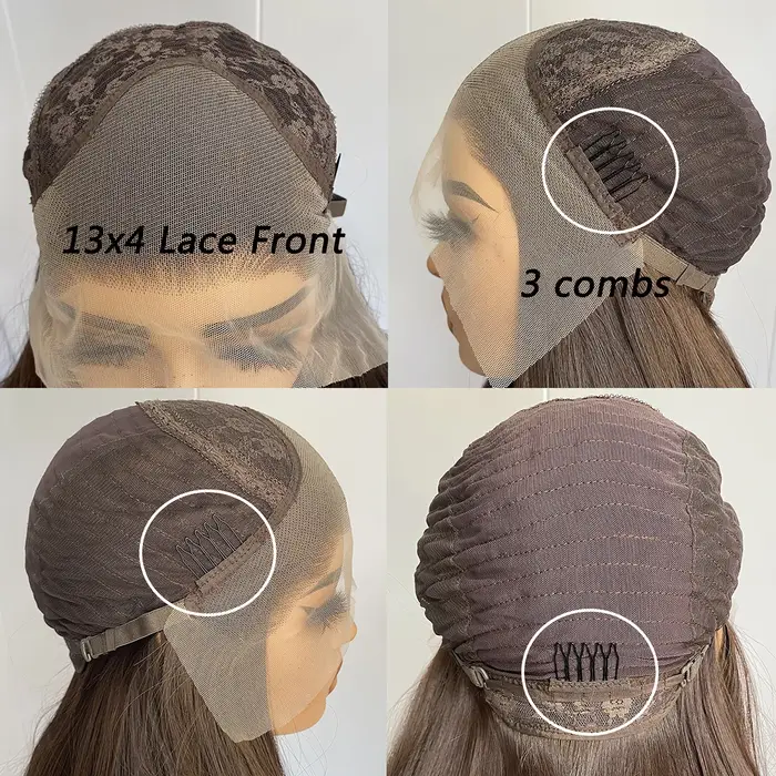 Perruque bouclée marron chocolat 13x4 Lace Front