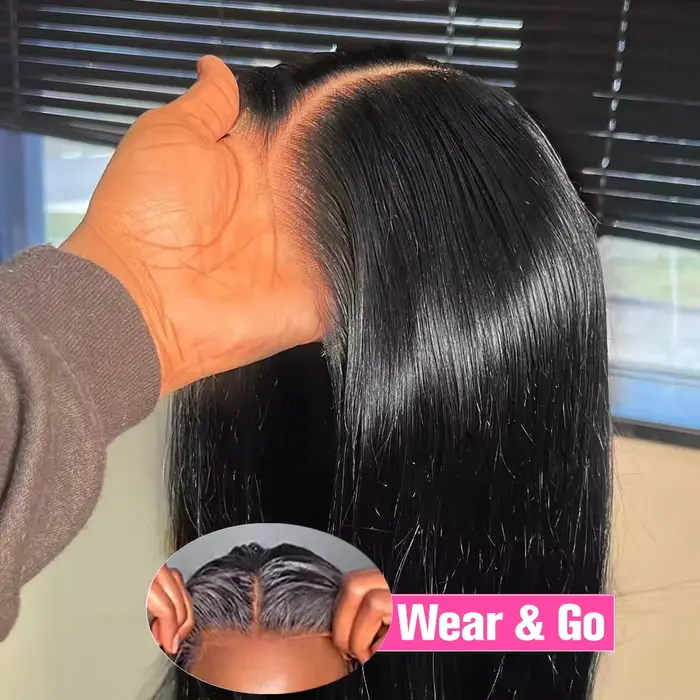 Perruque Bob Lace Front Wig sans colle, Wear and Go, Cheveux humains, Prête à porter, Sophia Straigh