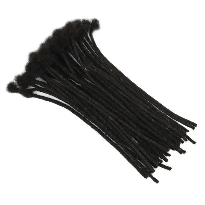 Extensions de dreadlocks noires naturelles, douces, 100% cheveux humains, pour femmes et hommes, ent