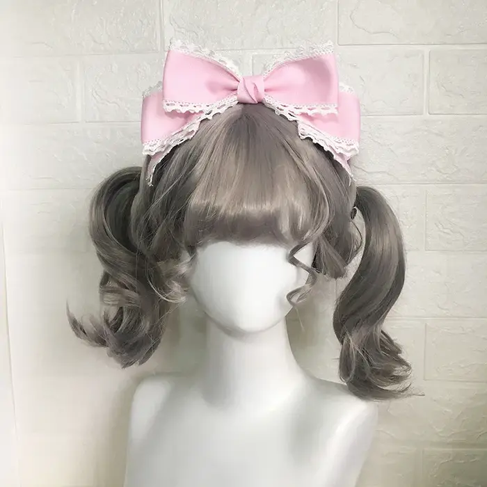 Pinces à cheveux mignonnes pour femmes, accessoires Lolita bleus, couvre-chef à gros nœud, accessoir