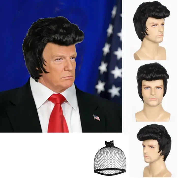 Perruque de cosplay Elvis Presley pour homme - Cheveux synthétiques résistants à la chaleur