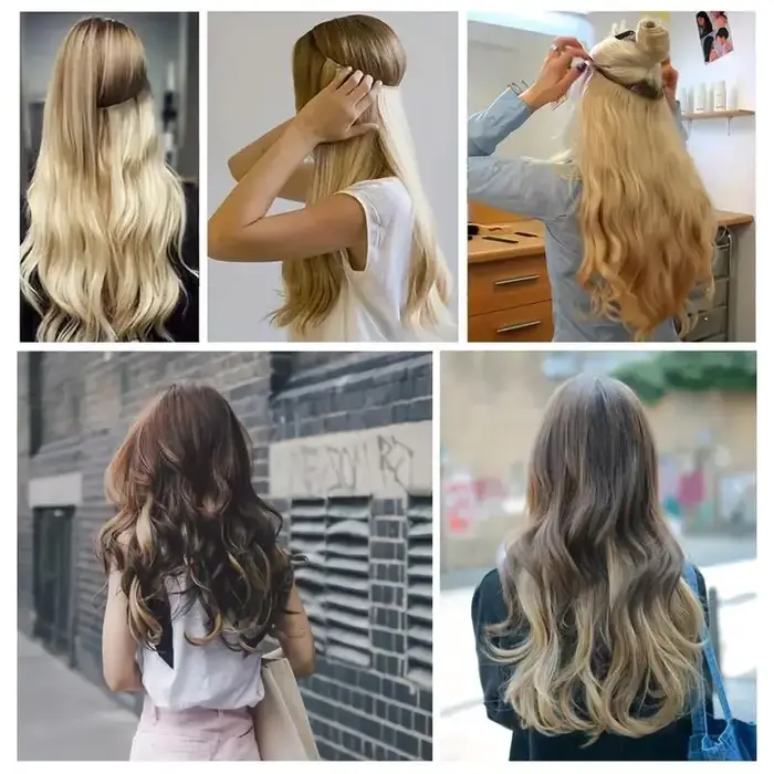 Ligne de poisson 100 Extension de cheveux humains pièce