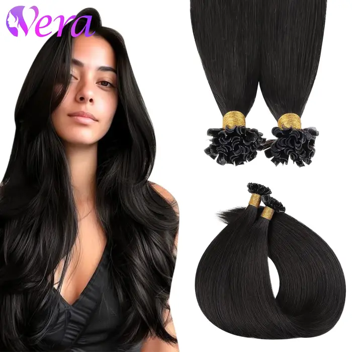 Extensions de cheveux humains U Tip 50G pointe d'ongle pré-collée Extensions Ktip de Fusion chaude c