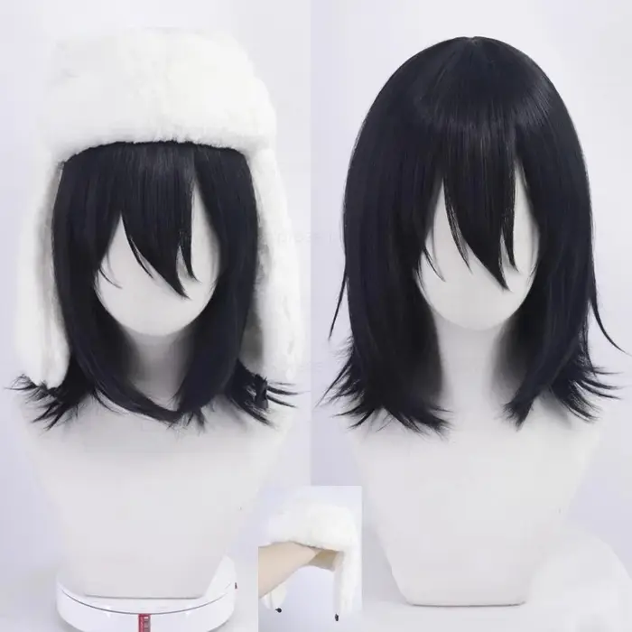 Perruque de cosplay Anime Fyodor Dostoevsky, noire, avec cuir chevelu simulé, cheveux résistants à la chaleur, perruques Fyodor D Dostoevsky