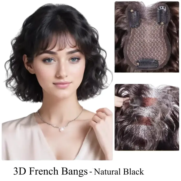 Topper de cheveux humains bouclés pour femmes