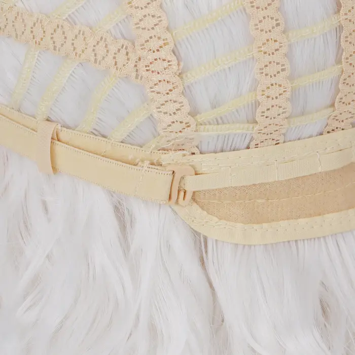 Perruque bouclée blanche et oreilles d'elfe pour femmes