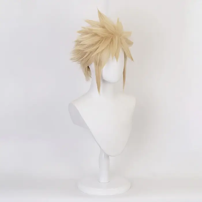 Anime Final Fantasy VII FF7 Cloud Strife lin Blonde Cosplay perruque résistant à la chaleur synthétique cheveux perruques Halloween