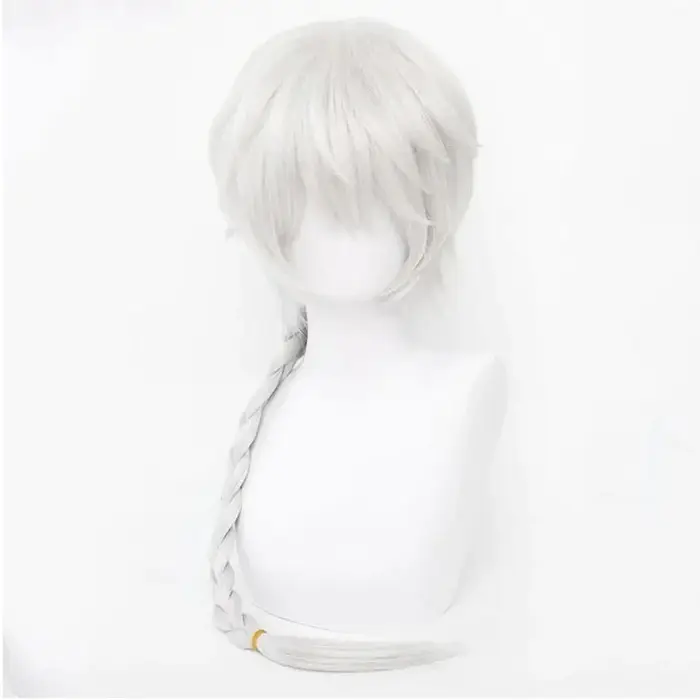 Anime Bungo Stray Dogs saison 4 haute qualité Nikolai Gogol Cosplay perruque longue tresse blanche résistant à la chaleur perruques synthétiques