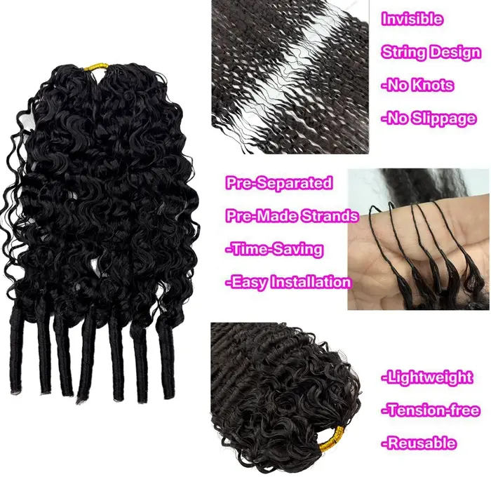 Extensions de cheveux humains bouclés style birman, pré-bouclées, pour femmes noires, cheveux sans nœuds pré-séparés pour tressage